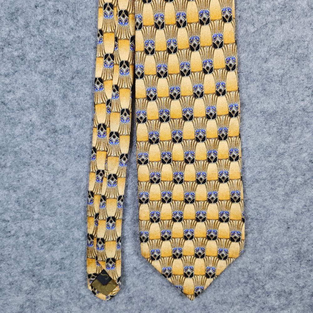 Robert Talbott Studio Hand‎ Sewn Silk Tie Orange Geometric 57x4 Preppy Office